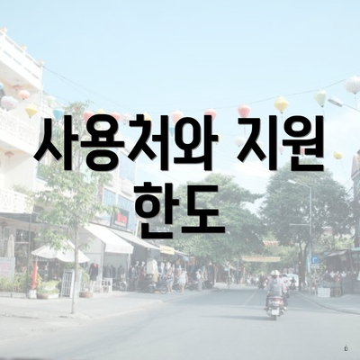 사용처와 지원 한도