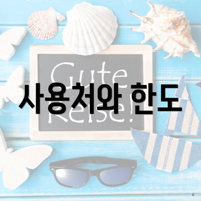 사용처와 한도