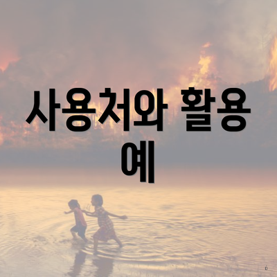 사용처와 활용 예