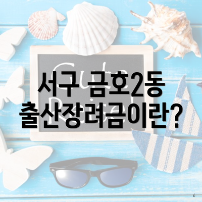 서구 금호2동 출산장려금이란?