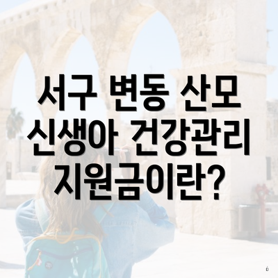 서구 변동 산모 신생아 건강관리 지원금이란?