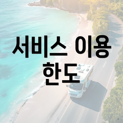 서비스 이용 한도