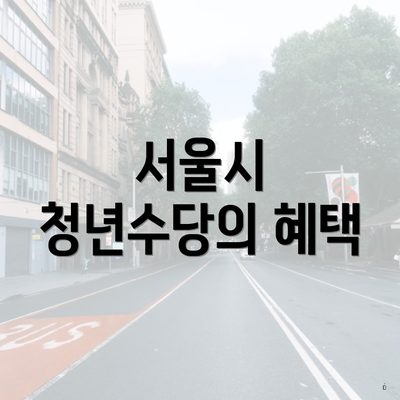 서울시 청년수당의 혜택