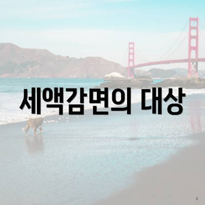 세액감면의 대상