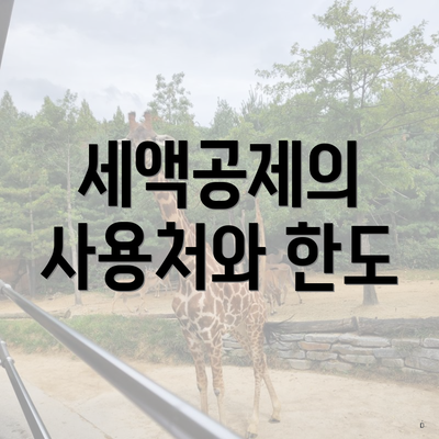 세액공제의 사용처와 한도