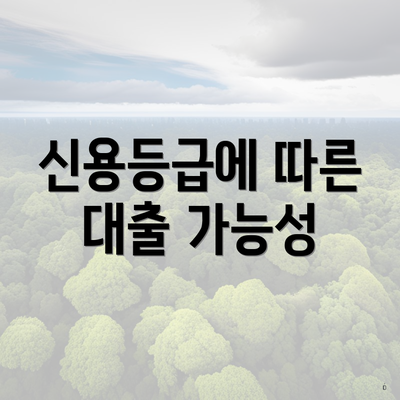 신용등급에 따른 대출 가능성