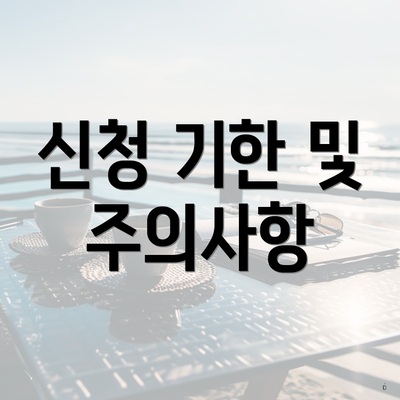 신청 기한 및 주의사항