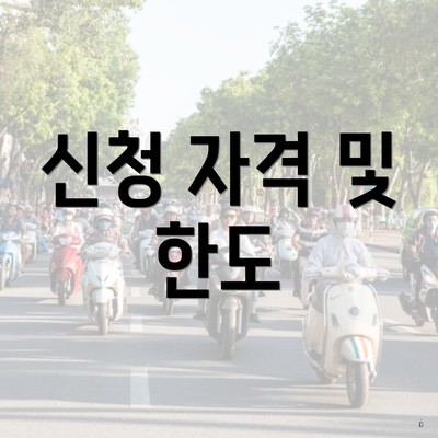 신청 자격 및 한도