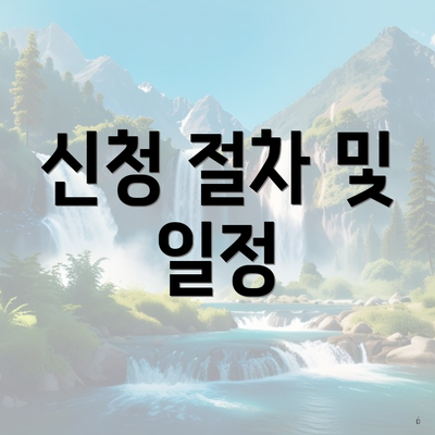 신청 절차 및 일정