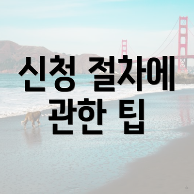 신청 절차에 관한 팁