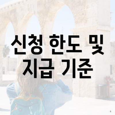 신청 한도 및 지급 기준