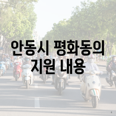 안동시 평화동의 지원 내용