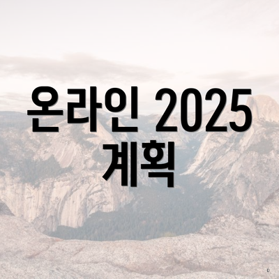 온라인 2025 계획