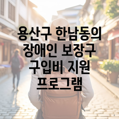 용산구 한남동의 장애인 보장구 구입비 지원 프로그램