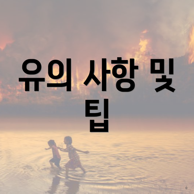 유의 사항 및 팁