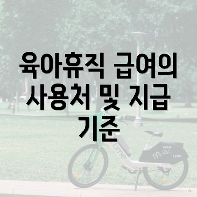 육아휴직 급여의 사용처 및 지급 기준