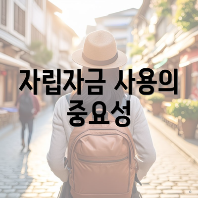 자립자금 사용의 중요성