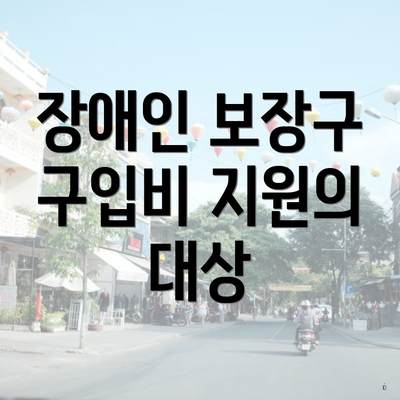 장애인 보장구 구입비 지원의 대상