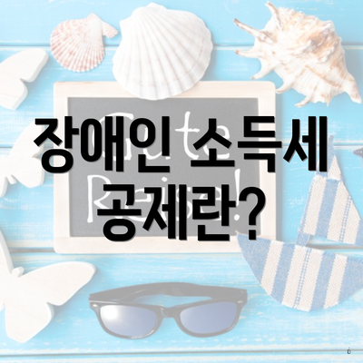 장애인 소득세 공제란?
