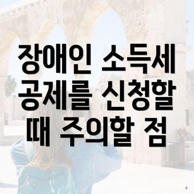 장애인 소득세 공제를 신청할 때 주의할 점
