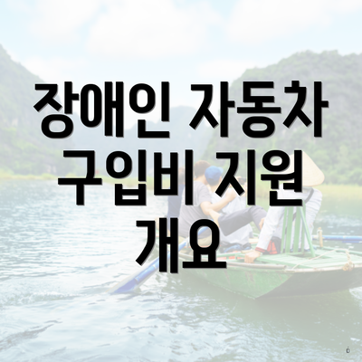 장애인 자동차 구입비 지원 개요