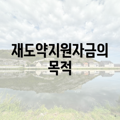 재도약지원자금의 목적