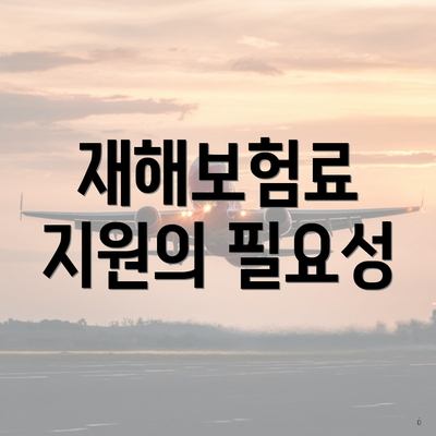 재해보험료 지원의 필요성