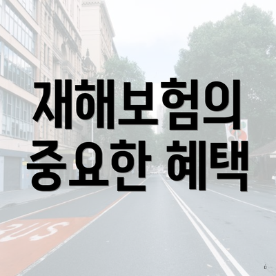 재해보험의 중요한 혜택