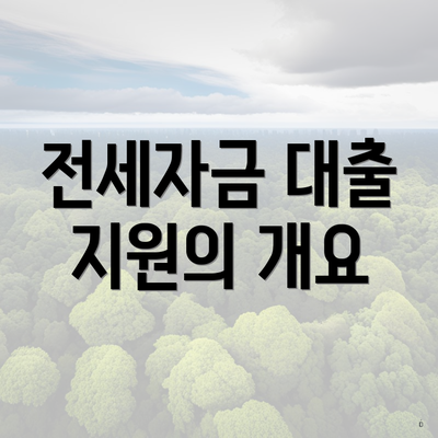 전세자금 대출 지원의 개요