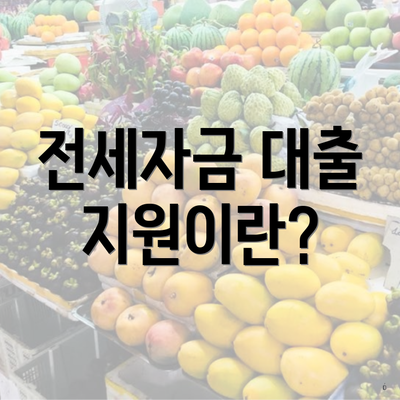 전세자금 대출 지원이란?