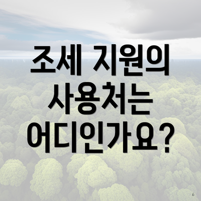조세 지원의 사용처는 어디인가요?