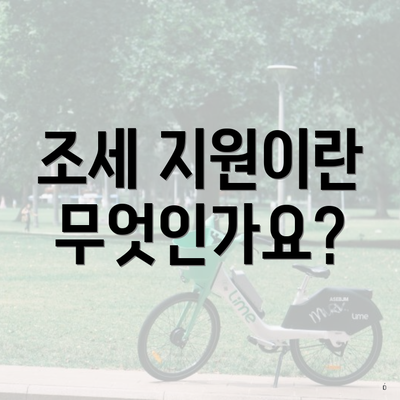 조세 지원이란 무엇인가요?