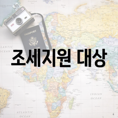 조세지원 대상