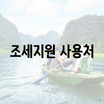 조세지원 사용처