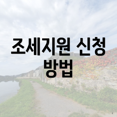 조세지원 신청 방법