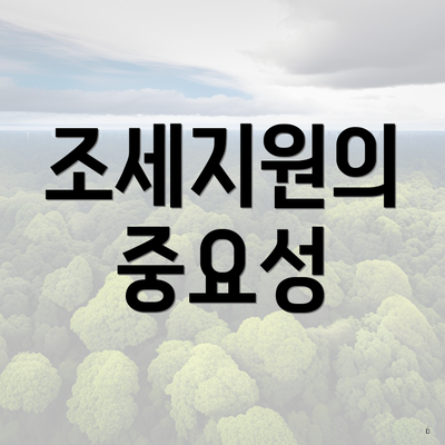 조세지원의 중요성