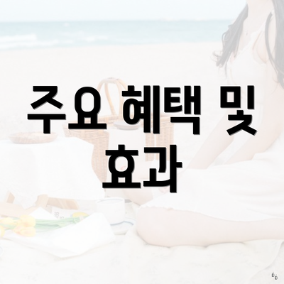 주요 혜택 및 효과