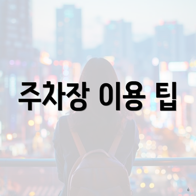 주차장 이용 팁
