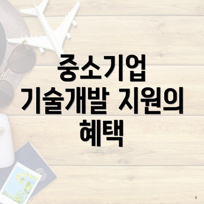 중소기업 기술개발 지원의 혜택