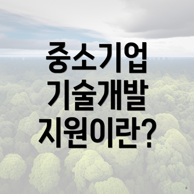 중소기업 기술개발 지원이란?
