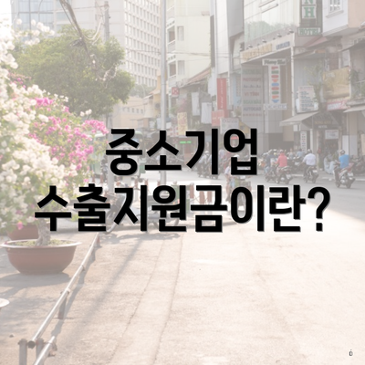 중소기업 수출지원금이란?
