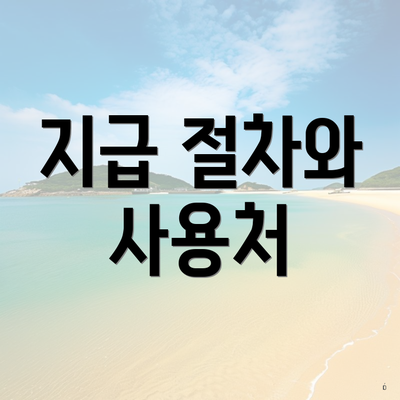 지급 절차와 사용처