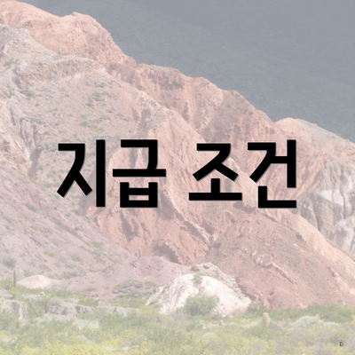 지급 조건