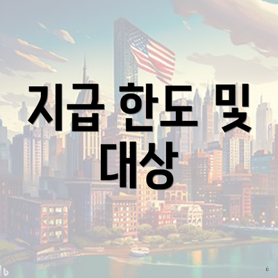 지급 한도 및 대상