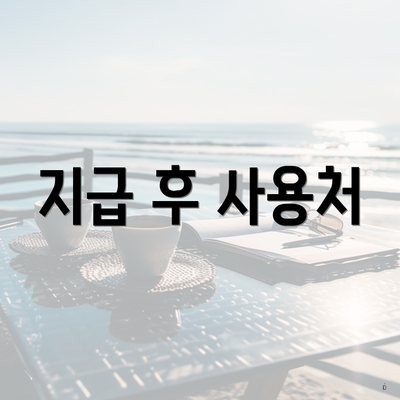지급 후 사용처