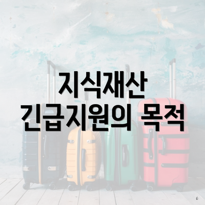 지식재산 긴급지원의 목적