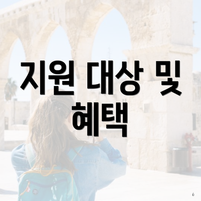 지원 대상 및 혜택