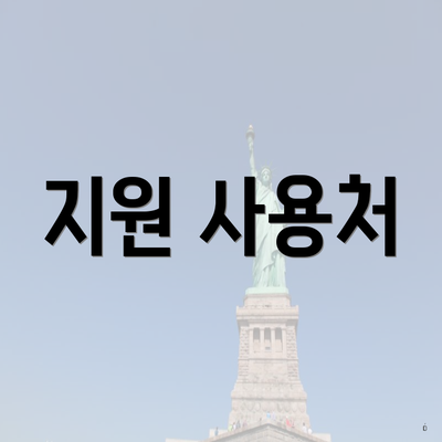 지원 사용처