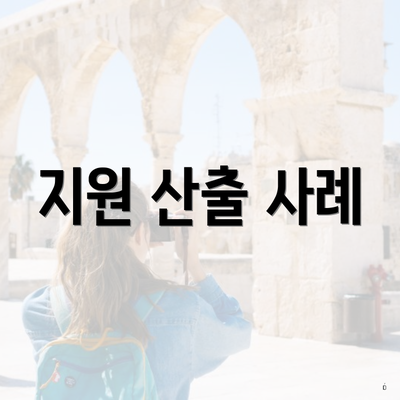 지원 산출 사례