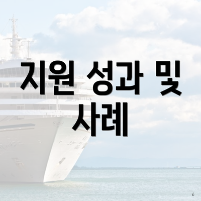 지원 성과 및 사례